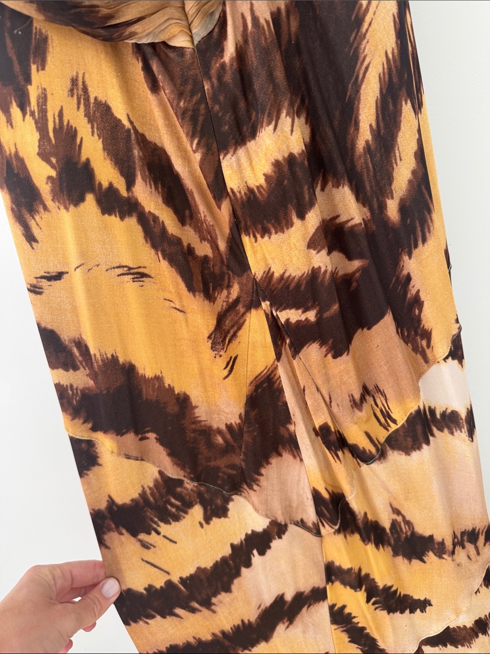 Vintage Roberto Cavalli Beaded Cross-Strap Animal-Print Gown - Picture 7 of 12